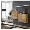 Image de Lot de 2 Blocs & Etagère "Switch SBI" 130cm Naturel Rainuré & Blanc