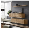 Image de Lot de 2 Bancs Muraux & Etagère "Switch SBII" 130cm Naturel Rainuré