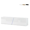 Image de Meuble TV suspendu 160cm design minimaliste moderne lumière LED Regat - Blanc