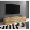 Image de Meuble TV 1 abattant avec LED 160x40x35 cm chêne - STINA