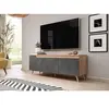 Image de Meuble TV TURE coloris chêne 140x40x52 cm-Gris anthacite-Gris anthacite--