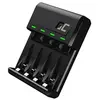 Image de Chargeur de Piles Rechargeable AA / AAA Double Port USB Indicateur LED NiMH Noir