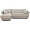 Image de Canapé d'angle convertible réversible 3-4 places CLAUDIUS - Tissu Beige - Coffre de rangement - L 244 x P 158 x H 95 cm
