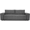 Image de Canapé convertible 3 places JOSH - Velours côtelé Anthracite - Coffre de rangement - L 197 x P 117 x H 65 cm