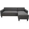 Image de Canapé d'angle fixe 4 places BOB - Tissu Anthracite - Réversible - L 197 x P 117 x H 65 cm
