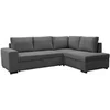 Image de Canap%C3%A9 d%27angle r%C3%A9versible convertible CASAPY NIRVANA velours côtel%C3%A9 anthracite 245 cm lit d%27appoint