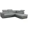 Image de Canapé d'angle convertible DAYTONA CASAPY réversible 120x190 coffre 90 L gris