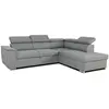 Image de Canapé D'Angle Convertible Réversible Avec Coffre - 5 Places - Daytona - Tissu Gris - 260 X 77 / 94 X 216 Cm