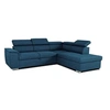 Image de Canapé d'angle convertible réversible CASAPY Daytona bleu Coffre 90 L 3 têtières