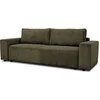 Image de Canapé Convertible 3 Places - Josh - Tissu Lincoln Kaki - Coffre de Rangement - 239 x 86 x 85 cm