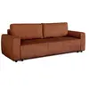 Image de Canapé convertible 3 places CASAPY PHARELL velours côtelé terracotta 231x84x91cm coffre 210L