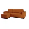 Image de Canapé d'angle convertible réversible CASAPY JOSH 4 places terracotta velours côtelé coffre