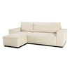 Image de Canapé d'angle convertible réversible CASAPY JOSH 4 places avec coffre 242x155 cm velours côtelé Pearl