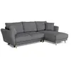 Image de Canapé d'angle convertible réversible CASAPY CLAUDIUS Velours côtelé anthracite 244 x 158 cm coffre 160 L