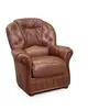 Image de Fauteuil 100% cuir de buffle marron DAPHNE