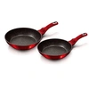 Image de Set de Poêles à Frire Induction 22 - 26cm Aluminium Antiadhésif Marbre sans PFOA Berlinger Haus Burgundy Rouge