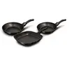 Image de Set de 2 Poêles à Frire 1 Grill Induction 20-24-28cm Aluminium, Antiadhésif Berlinger Haus Black Rose Noir