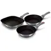 Image de Set de 2 Poêles à Frire 1 Grill Induction 20-24-28cm Aluminium, Antiadhésif Berlinger Haus Moonlight Gris
