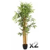 Image de Lot de 2 plantes artificielles Bambou Pot, Hauteur 180 cm --