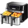 Image de Air Fryer Avec Double Compartiment, Friteuse Sans Huile 9L Avec 8 Programmes 2600W, Friteuse A Air Chaud