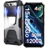 Image de F106 Pro Gris 6.58" 15(8+7)Go +256 Go Smartphone Robuste 12000mAh NFC Double SIM 4G Android 13 103db volume élevé 3W lumières de camping