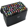 Image de Kit de 80 Feutres Marqueur Huile-alcool Double 1mm-6mm 80 Couleurs Graphique + Sac de Crayon pour la décoration intérieure Noir