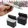 Image de Kit de 80 Feutres Marqueur Huile-alcool Double 1mm-6mm 80 Couleurs Graphique + Sac de Crayon pour général Noir