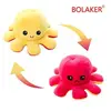 Image de Peluche douce pieuvre réversible 20cm,Jaune + rouge