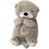 Image de Peluche SL01 Loutre de rivière avec lumière respiratoire pour endormir - Gris