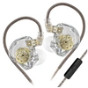 Image de Ecouteurs kz-edx Lite HIFI courbé avec microphone couleur transparent (sensibilité dans l'oreille 108±3db)