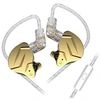 Image de Ecouteurs KZ-ZSN PRO X HIFI courbés avec microphone doré (In ear - sensibilité 109db)