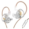 Image de Ecouteurs KZ EDX HIFI courbés avec microphone couleur transparente (In ear - sensibilité 112db)