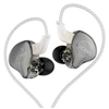 Image de Ecouteurs KZ EDC PRO HIFI courbés gris (In ear - sensibilité 108db - Ligne de transmission argentée)