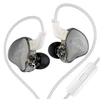 Image de Ecouteurs KZ EDC PRO HIFI courbés avec microphone gris (In ear - sensibilité 108db - Ligne de transmission argentée)