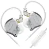 Image de Ecouteurs KZ ZSN PRO 2 HIFI courbés avec microphone argent (In ear - sensibilité 108db)