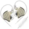 Image de Ecouteurs KZ ZSN PRO 2 HIFI courbés avec microphone or (In ear - sensibilité 108db)