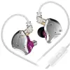 Image de Ecouteurs KZ-ZS10 PRO HIFI courbés avec microphone violet (In ear - sensibilité 111db)
