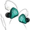 Image de Ecouteurs KZ-ZST X HIFI courbés avec microphone vert (In ear - sensibilité 107db)