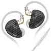 Image de Ecouteurs KZ AS16 PRO HIFI courbés avec microphone noir (In ear - sensibilité 111±3db - Version haute résistance)