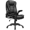 Image de Fauteuil de bureau direction pivotant massant chauffant électrique revêtement synthétique noir