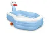 Image de Piscine gonflable octogonale avec panier de basket Bleu et Blanc