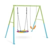 Image de Portique pour enfants 2 agrès balançoire + nid d'oiseau -