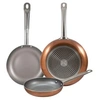 Image de Set 3pc poêle à frire 18,22,26cm aluminium pressà , induction safe, optimum plus