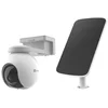 Image de Caméra Wi-Fi d'extérieur ronde panoramique et inclinable blanc sans fil 4MP à batterie EZViz HB8 2K+ avec panneau solaire