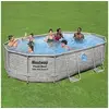 Image de Ensemble de Piscine Power Steel Encadrée Piscine Hors Sol Pompe de Filtration Echelle de Sécurité Arière-cour Jardin Extérieur 488x305x107 cm 93335