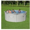 Image de Piscine Encadrée Hors Sol ronde Hydrium Jardin Extérieur Arrière-cour Echelle de Piscine Filtre à Sable Bâche de Sol 360x120 cm