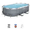 Image de Kit Piscine hors sol tubulaire - Steel Pro MAX - 427 x 250 x 100 cm - Ovale (Avec filtre a cartouche, 1 cartouche et échell