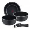 Image de BERGNER - Set 4 Pcs Casseroles en Alu pressé avec poignée amovible et point de chauffe - ILAG Essential Coating - Anthracite - Compatible induction en occasion ou reconditionné