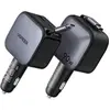 Image de Chargeur USB Type A et USB Type C Rétractable 90 W Noir et Gris anodisé