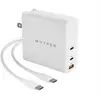 Image de HyperJuice - Adaptateur secteur - technologie GaN - 140 Watt - Power Delivery 3.1, QC 3.0 - 3 connecteurs de sortie (USB, 2 x USB-C) - blanc